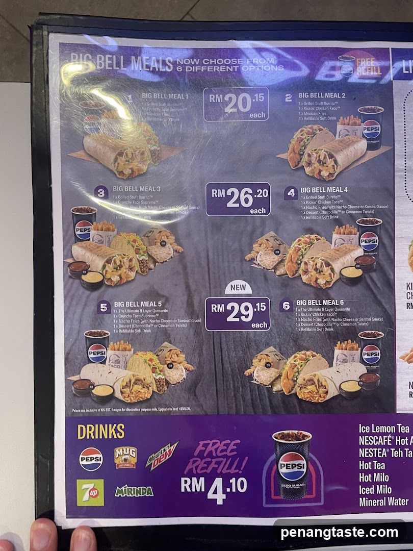 Big Bell Meals Menu Board