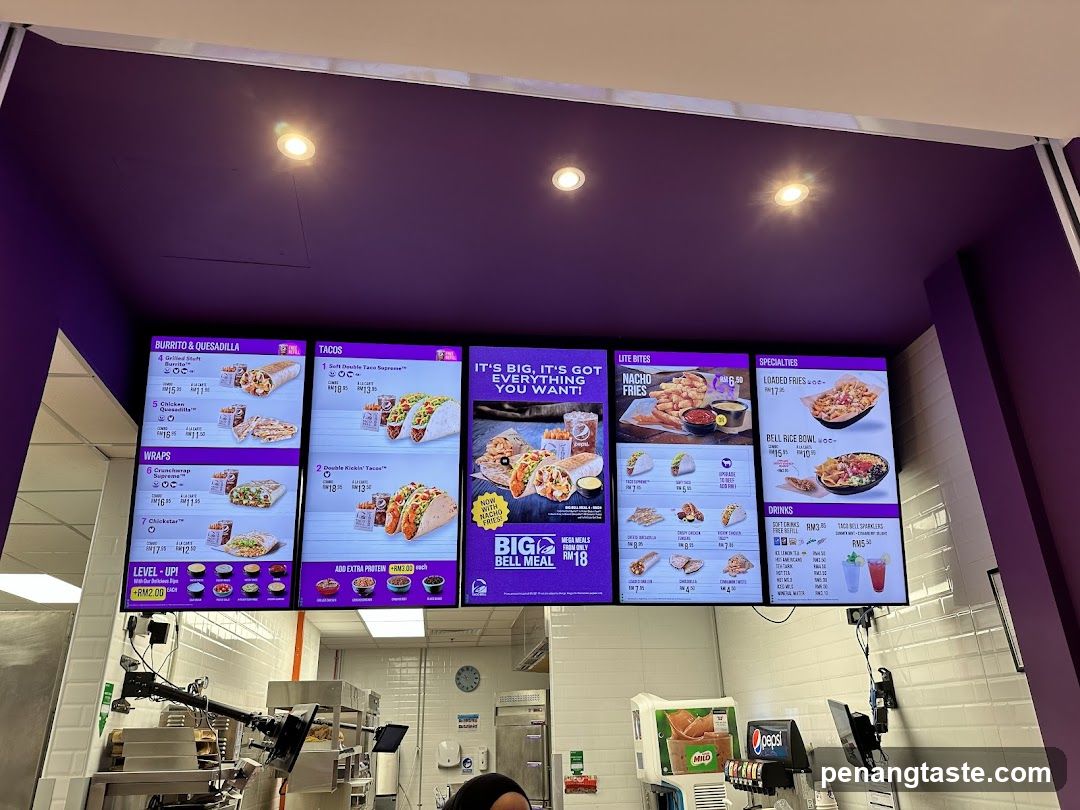 Purple Menu Board Display