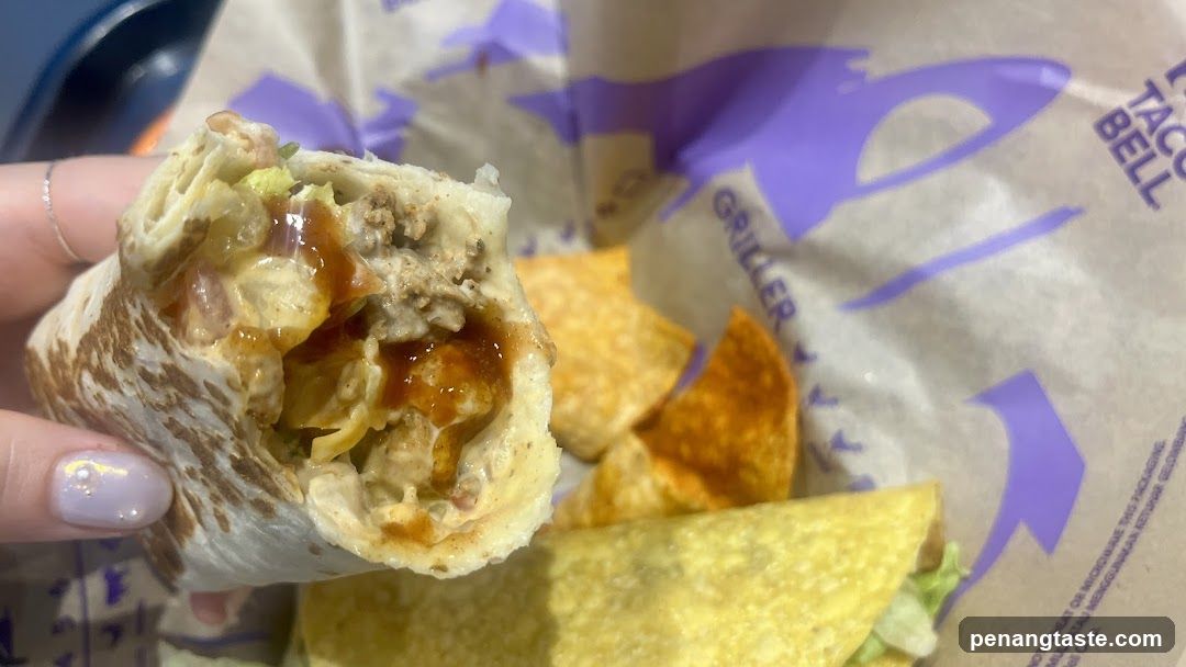 Taco Bell Burrito and Chips