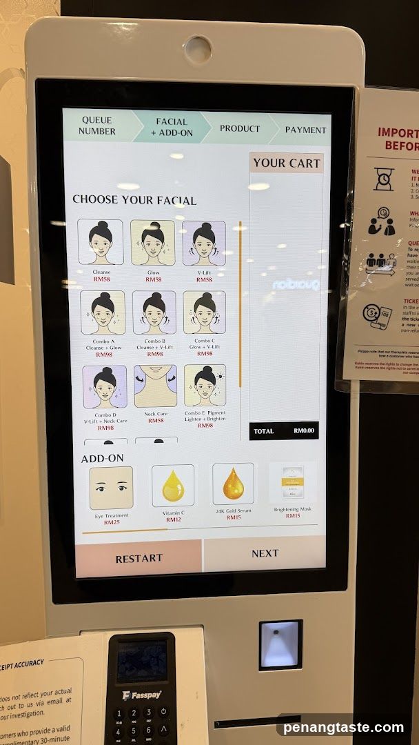 Facial Service Kiosk Screen