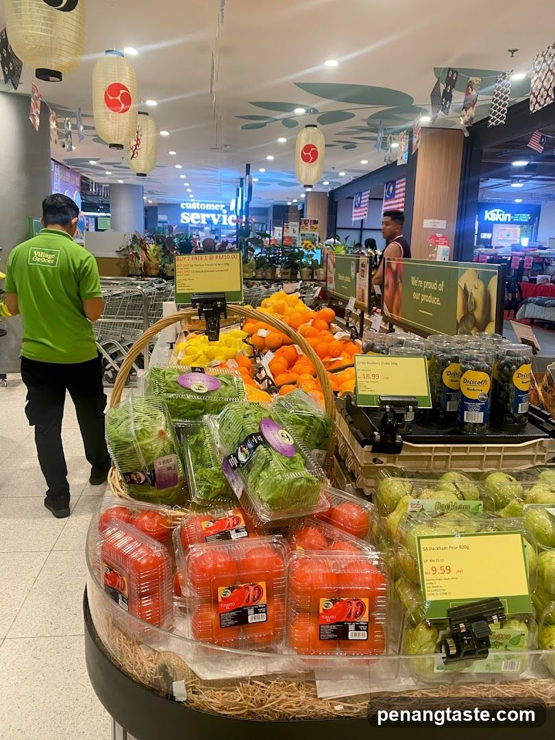 Fresh Produce Display in Supermarket