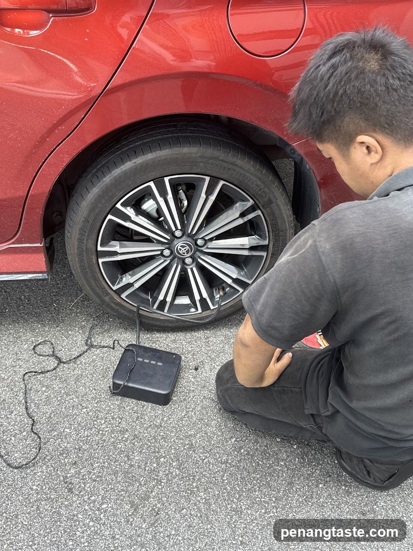 Car Tire Repair Scene