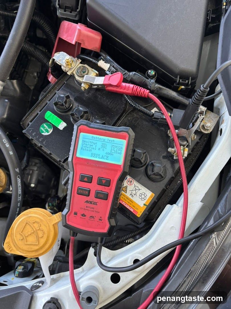 Car Battery Test with Multimeter