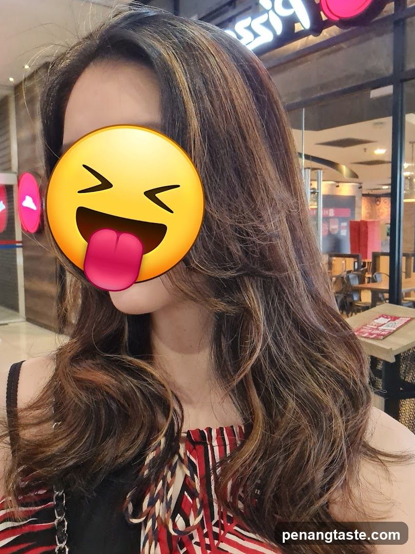 Woman with Emoji Overlay in Mall Setting