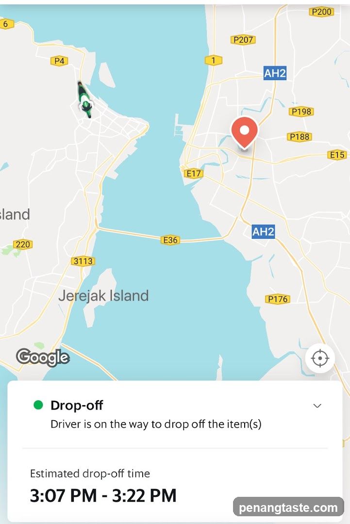 Map with drop-off notification