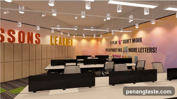 Office Interior with Motivational Wall Art