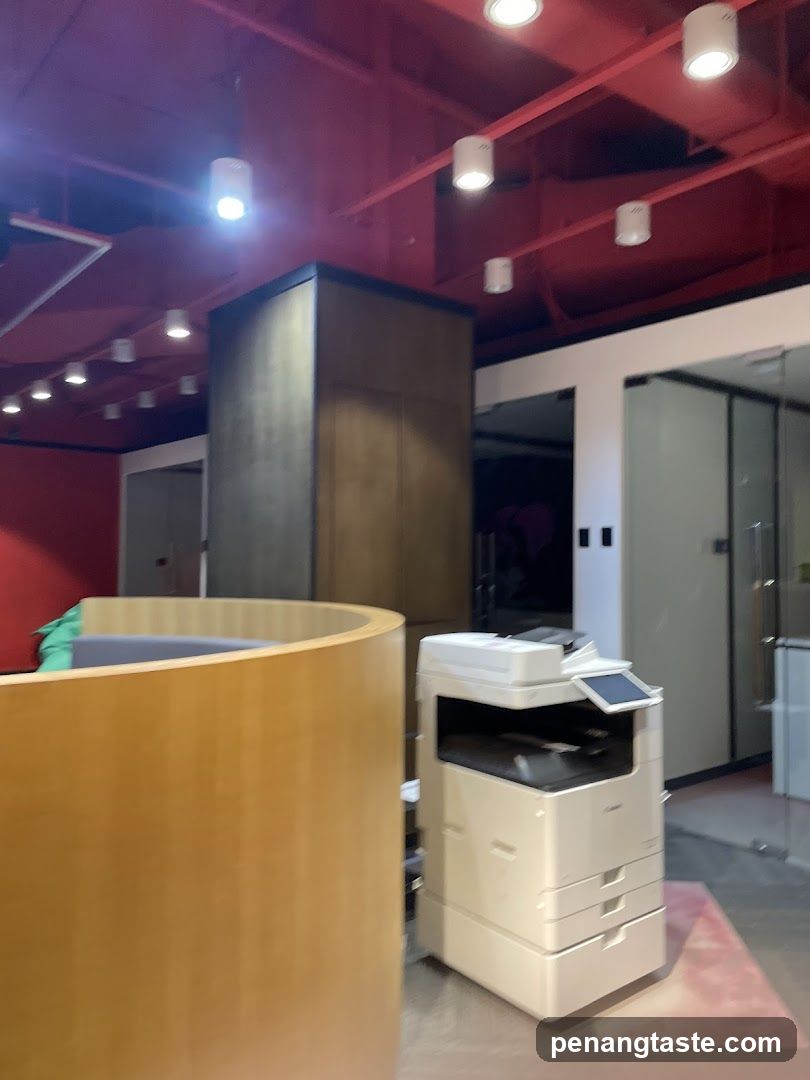 Office Interior with Copier and Reception Desk