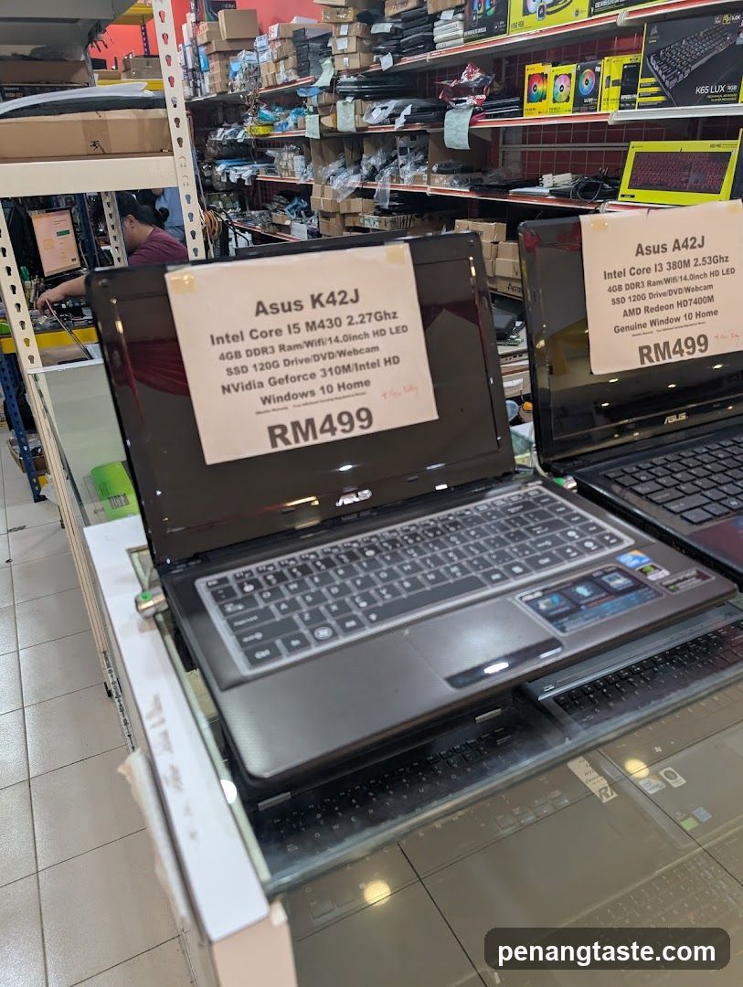 Laptop Display in Electronics Store