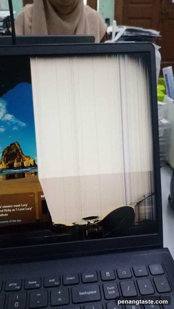 Laptop with screen damage