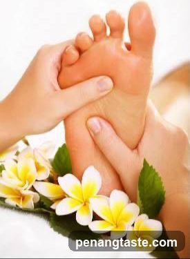 Foot Massage with Plumeria Flowers