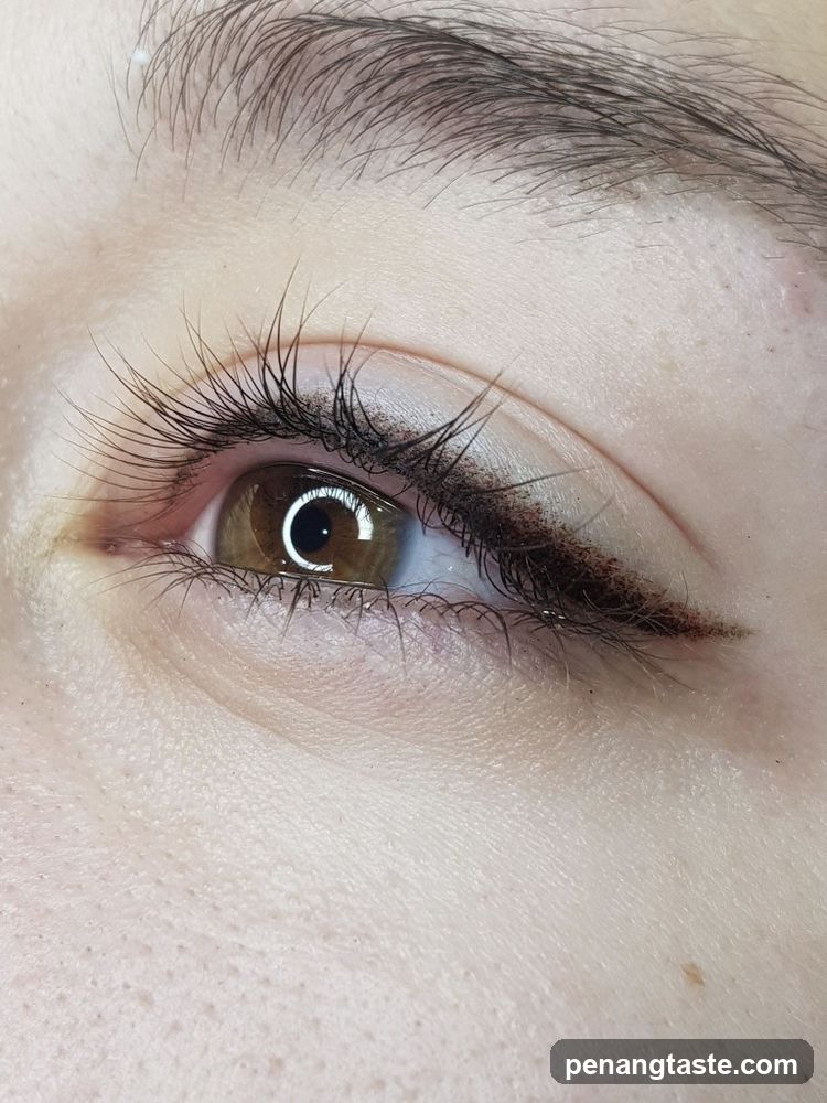 Close-up of a human eye with makeup