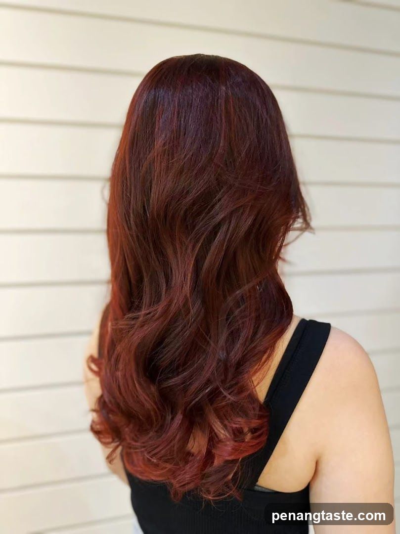 Red Wavy Hair Back View