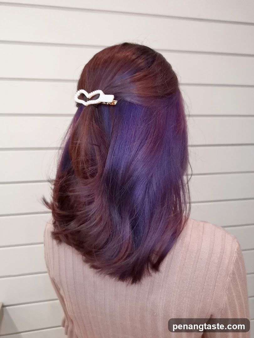 Purple Hair with Heart Clip
