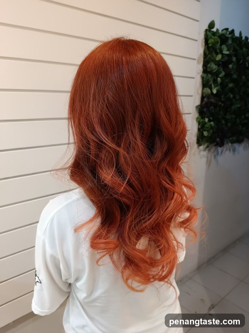 Red Wavy Hair Back View