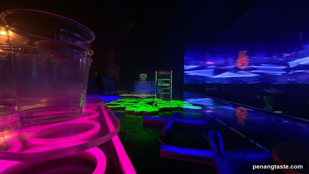 Neon-lit Bar Interior