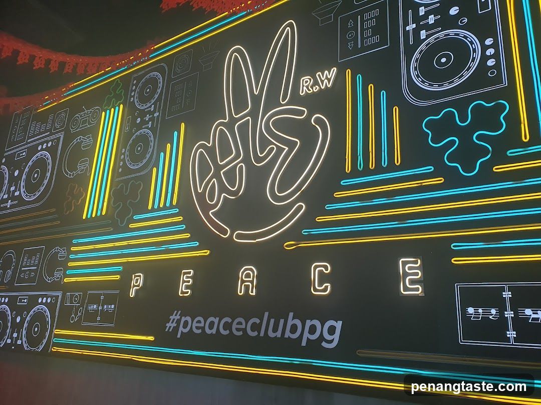 Neon Peace Sign Display