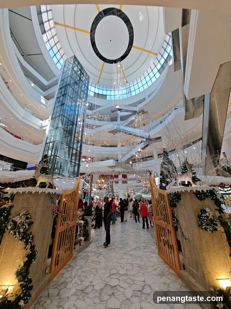 Mall Interior with Christmas Decorations