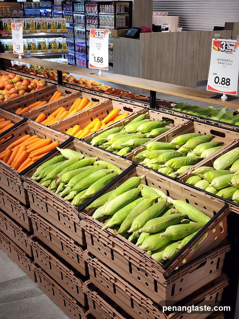 Fresh Produce Display in Grocery Store