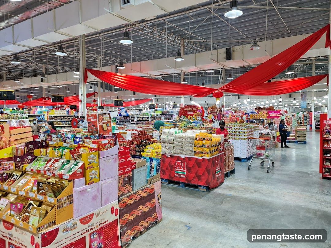 A1 Supermarket Interior with Red Decorations