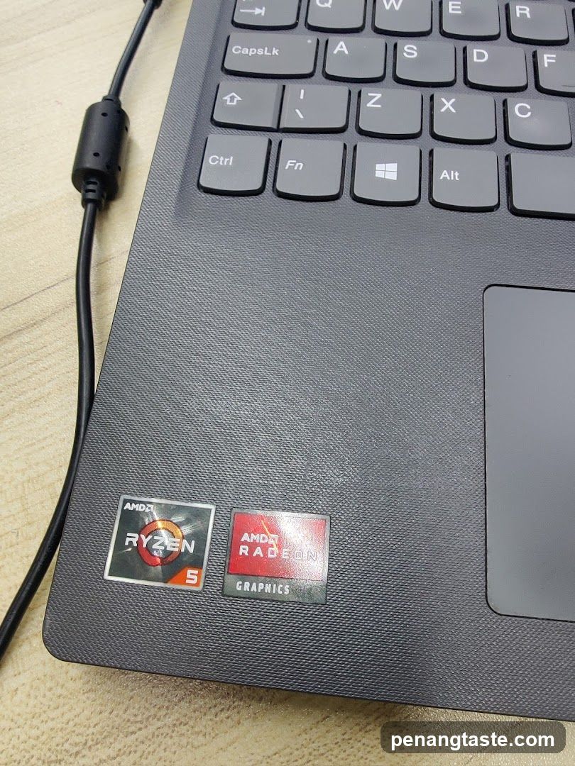 Laptop with AMD Ryzen and Radeon stickers
