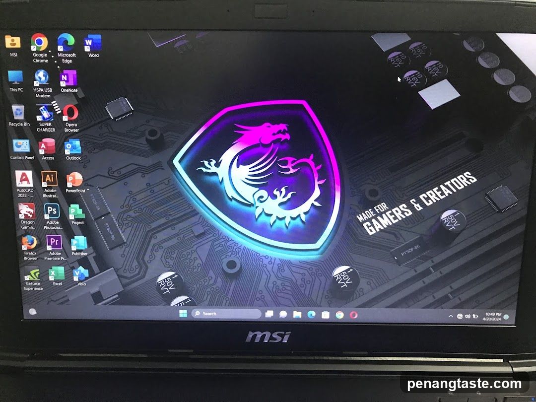 MSI Laptop Desktop Screen