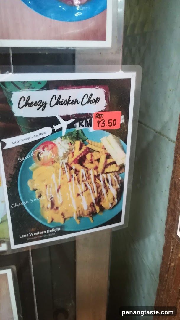 Cheesy Chicken Chop Menu Card