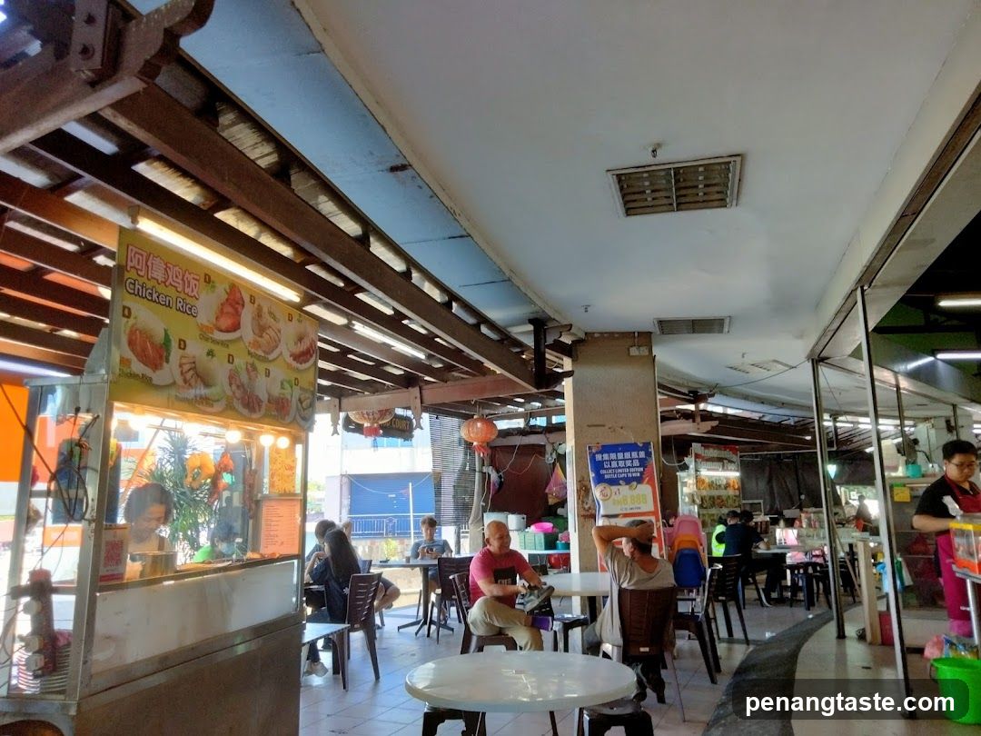 Food Court Interior with Chicken Rice Stall