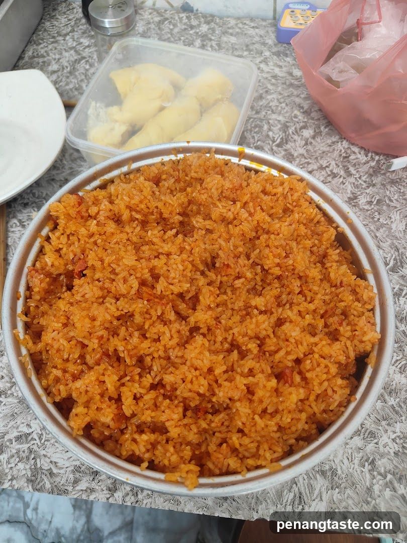 Bowl of Fried Rice with Durian