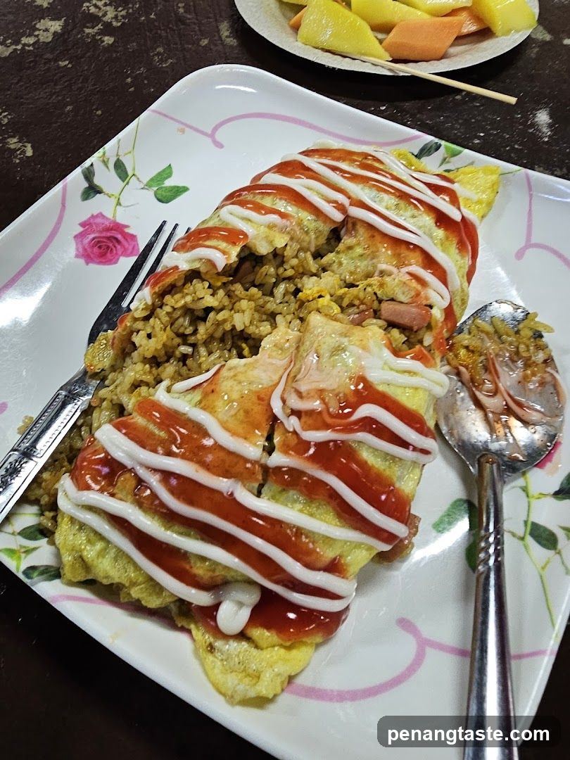 Omelette Fried Rice with Sauce