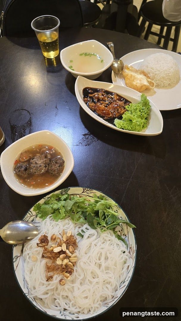 Dining Table with Various Dishes