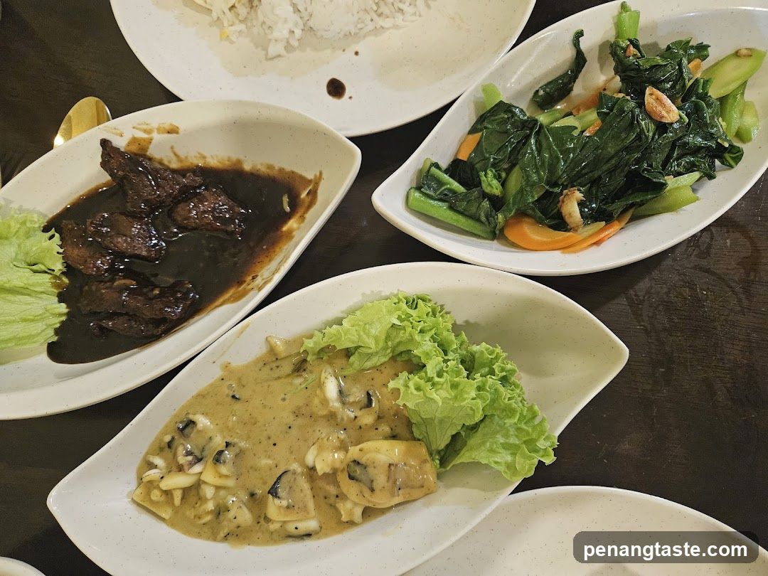 Dining Table with Curry and Vegetables