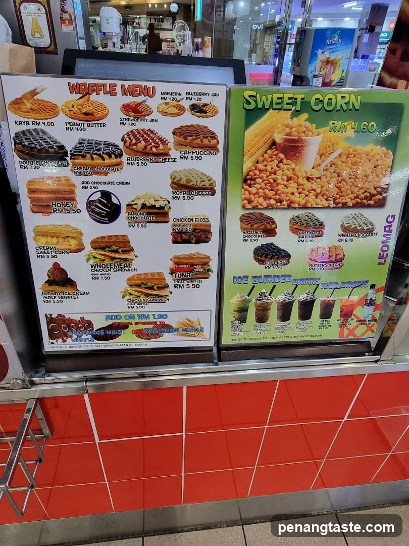 Waffle and Sweet Corn Menu Board