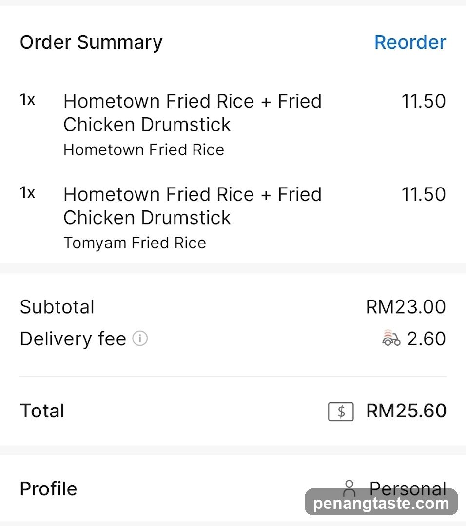 Order Summary Receipt