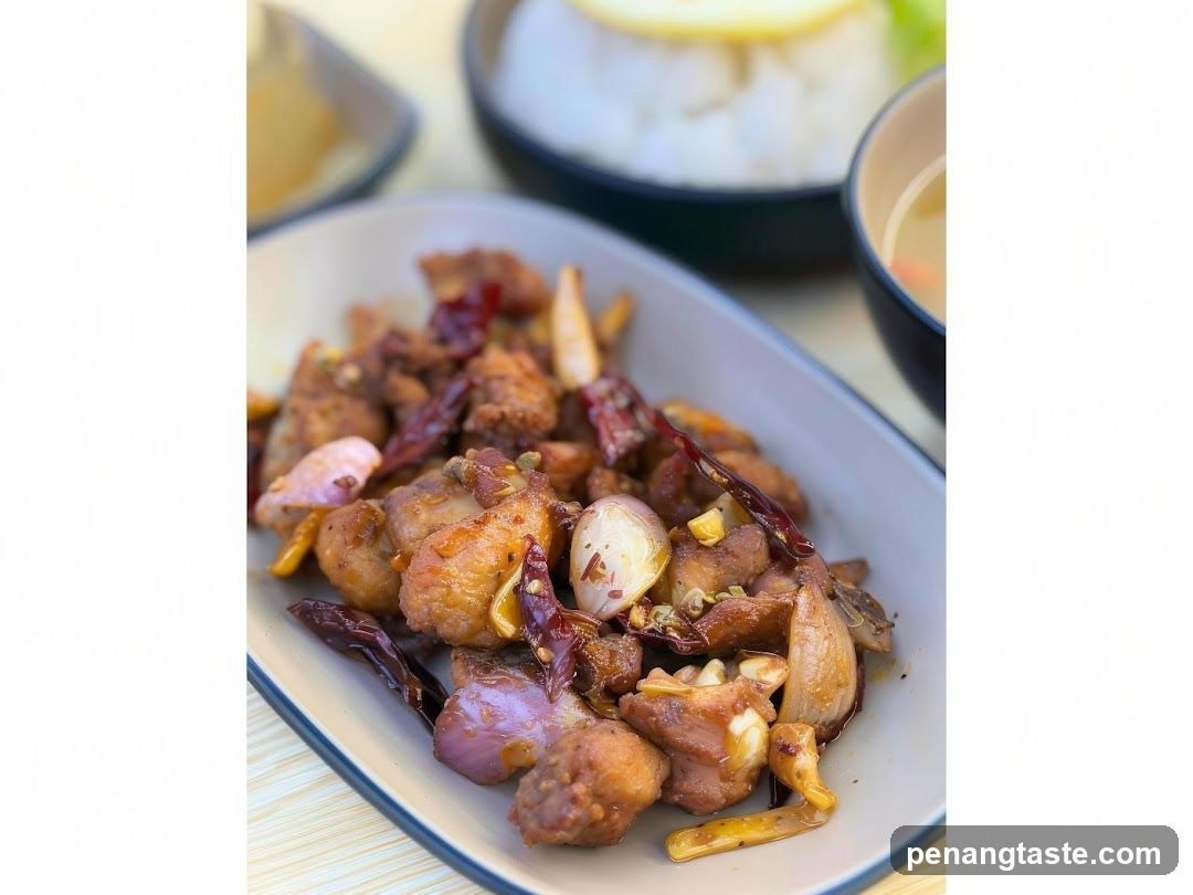 Stir-fried Chicken with Dried Chilies and Garlic