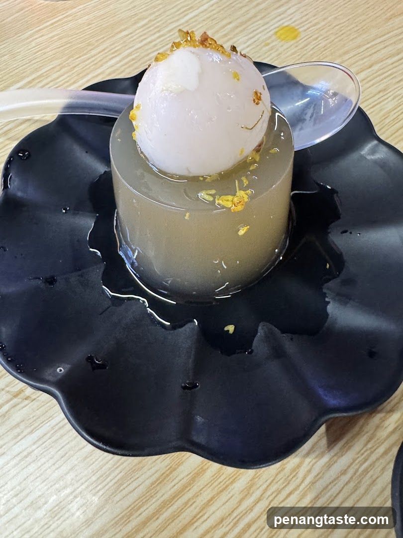Dessert with Glazed Sphere
