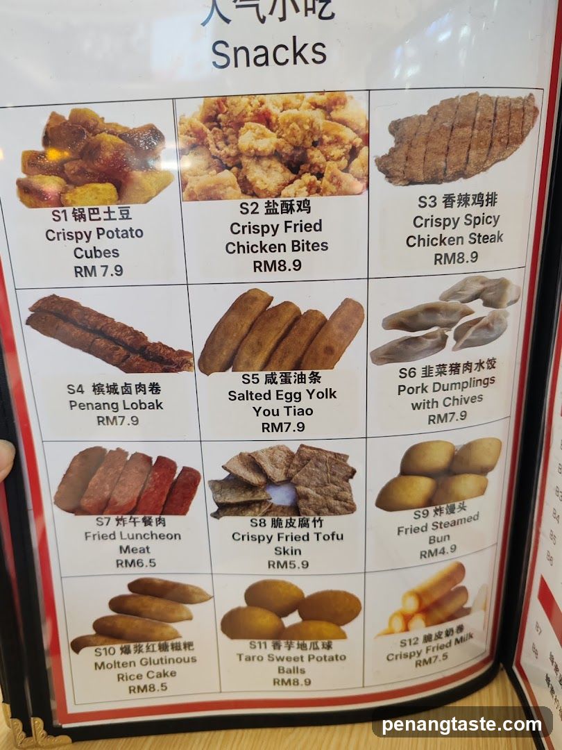 Snacks Menu Board