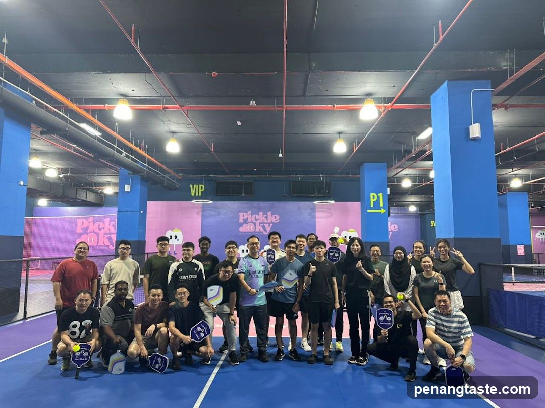 Group photo at Pickle Sky indoor sports center