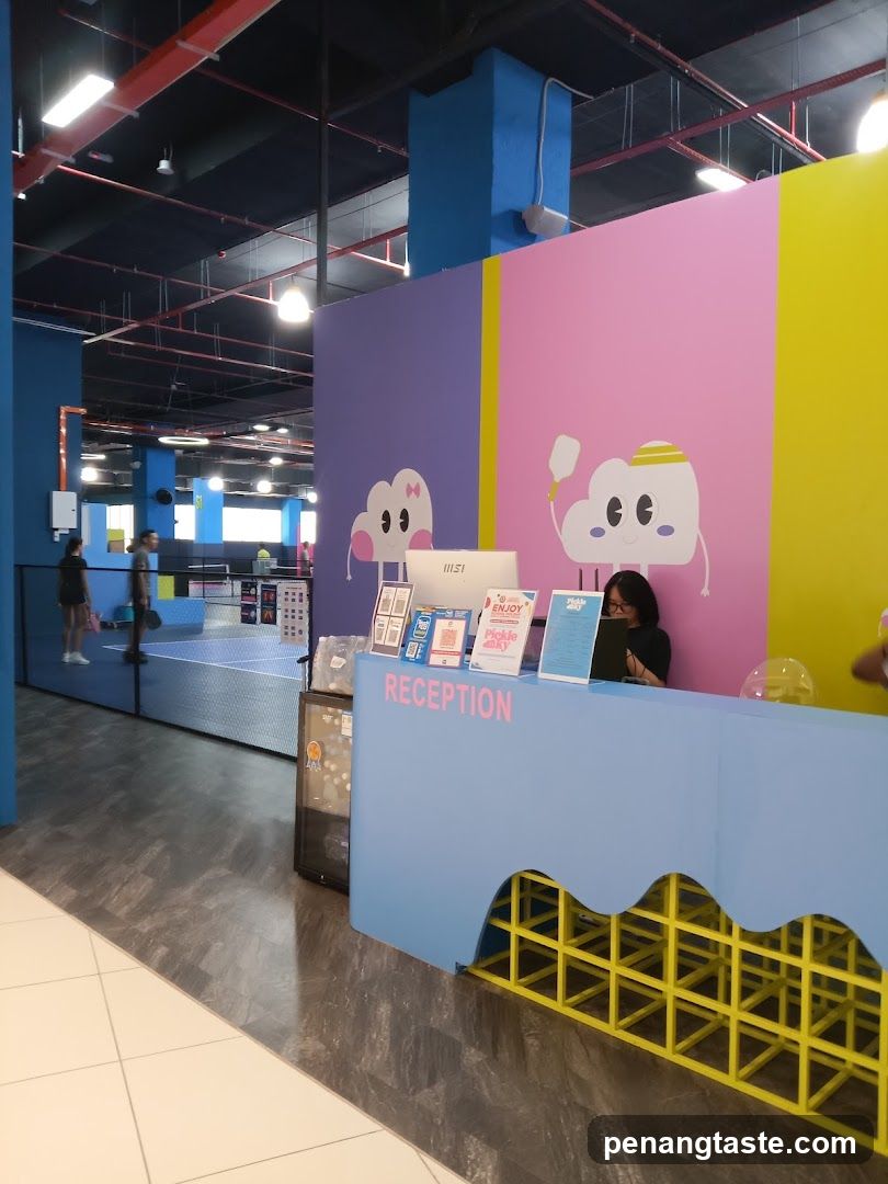 Reception Area with Colorful Wall Art