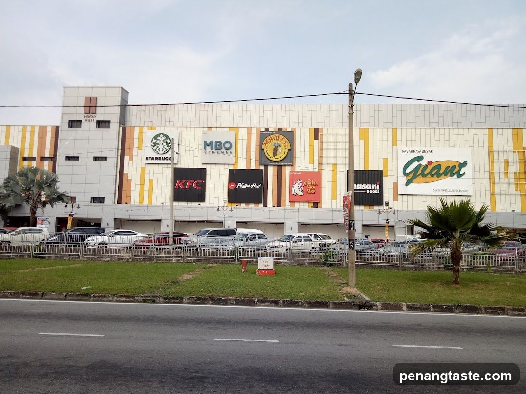Shopping Center Exterior with Storefronts