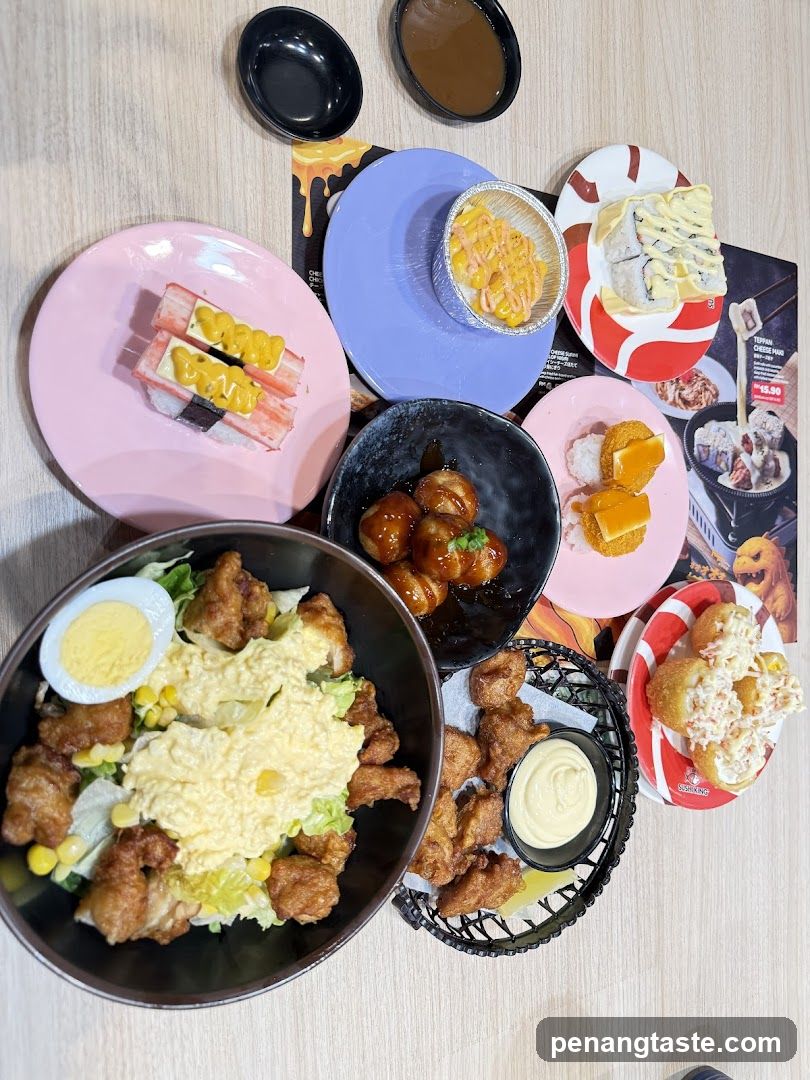 Fried Chicken and Sushi Platter Spread