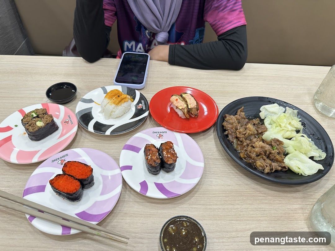 Sushi and Rice Meal Spread