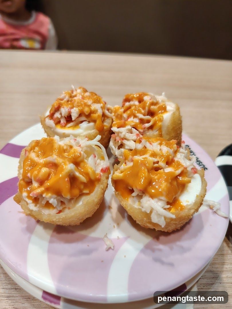 Fried Donut Bites with Crab Stuffed and Drizzled Sauce