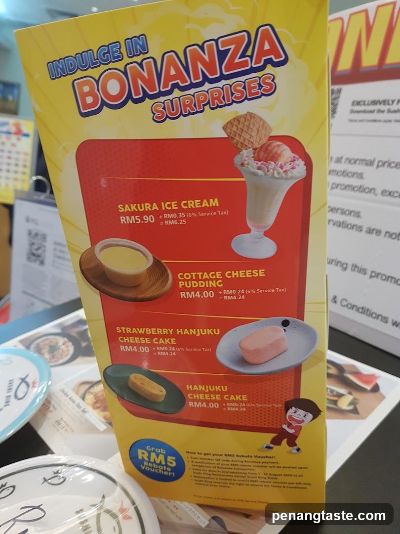 Bonanza Surprises Menu Board