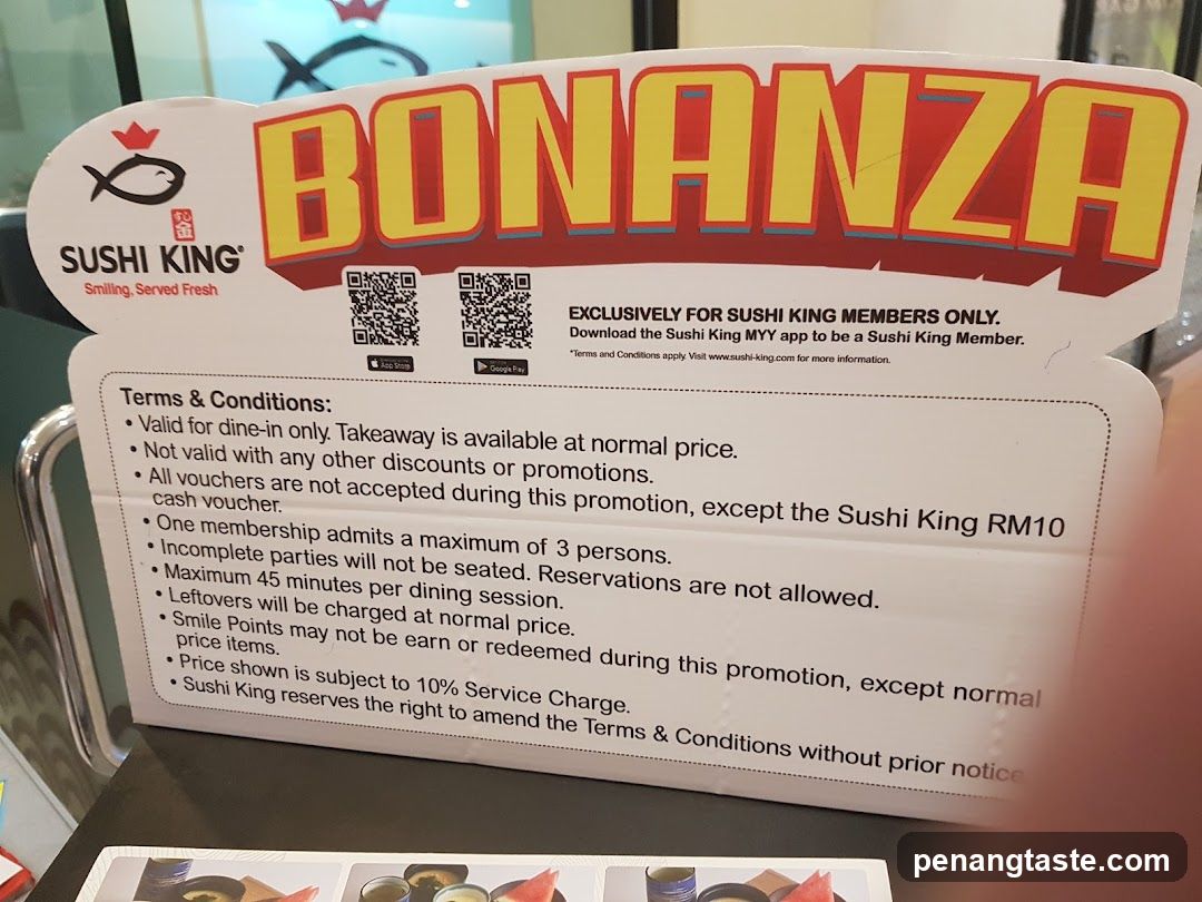 Sushi King Bonanza Promotion Sign