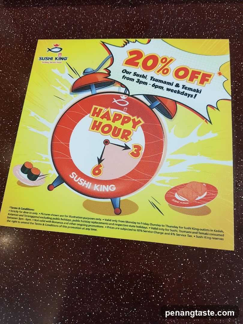 Sushi King Happy Hour Flyer