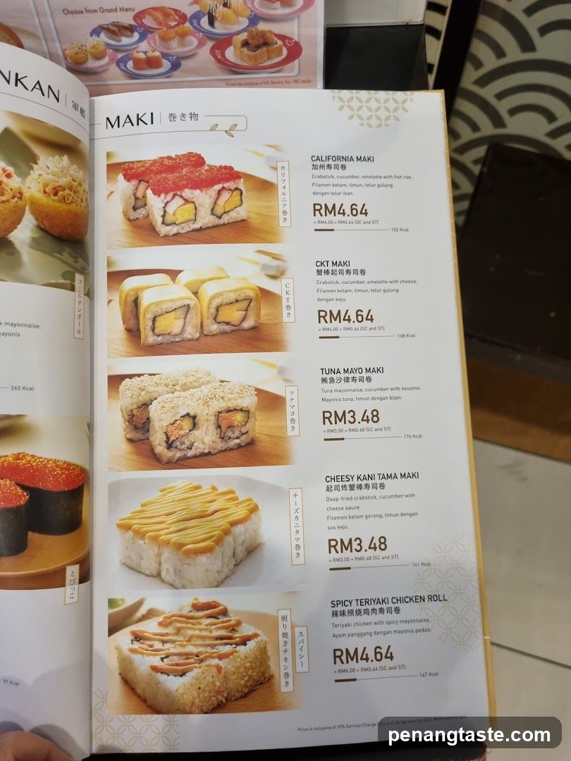 Sushi Menu Page