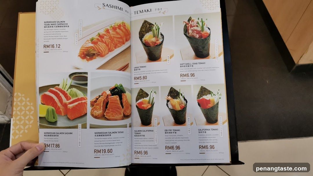 Sushi and Sashimi Menu