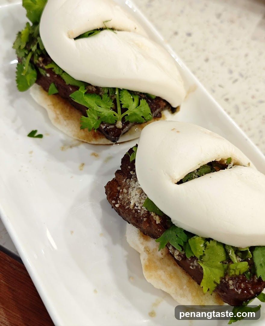 Steamed Buns with Meat and Cilantro