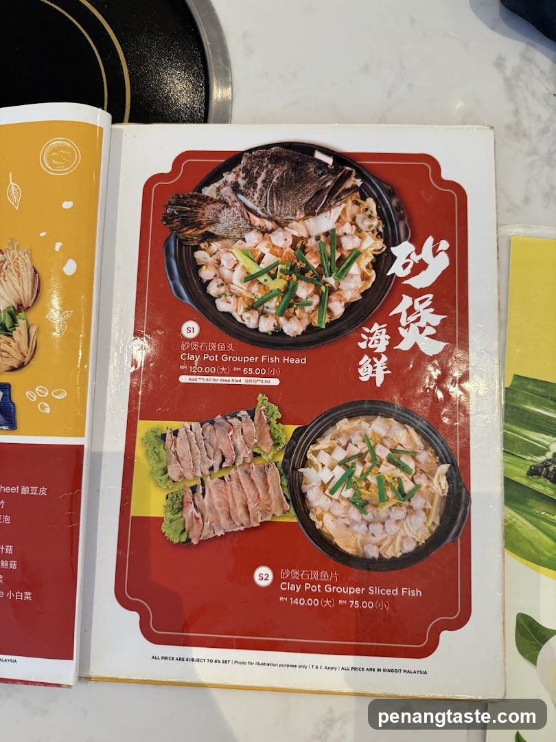 Clay Pot Fish Menu Page