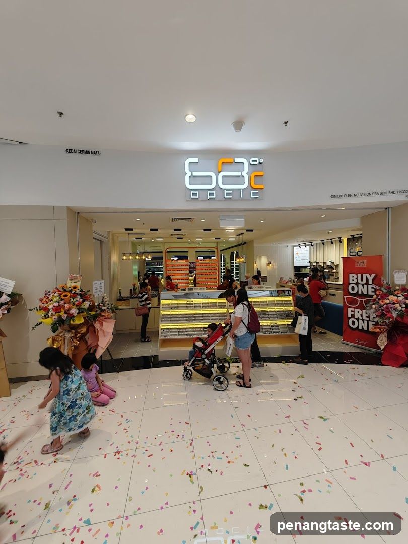 60c Optic Store Entrance with Confetti Celebration